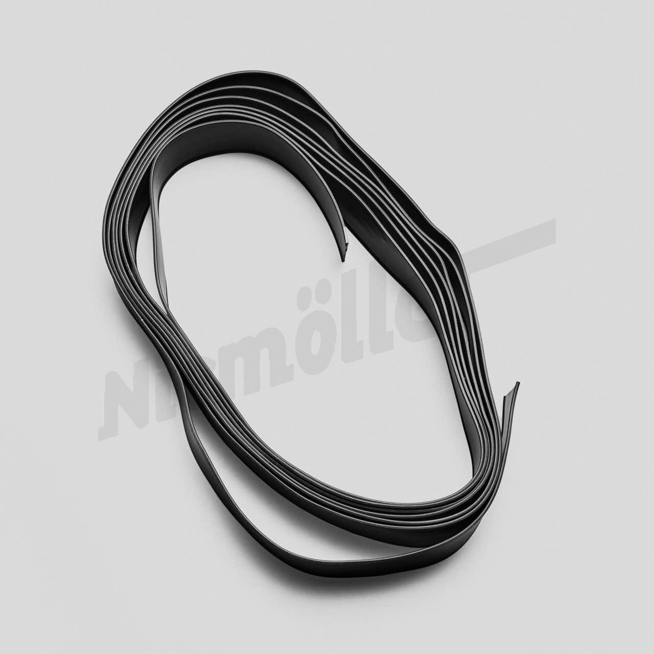 B 72 280b - Goma de cebo de sellado, negra, cordón de 2mm, bandera de 30mm, se vende por metro