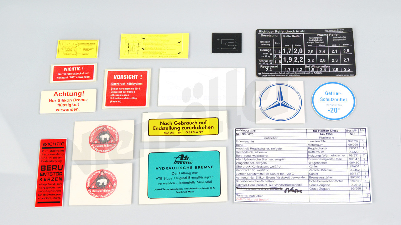 C 58 000c - Set d'autocollants Ponton Diesel jusqu'à `58