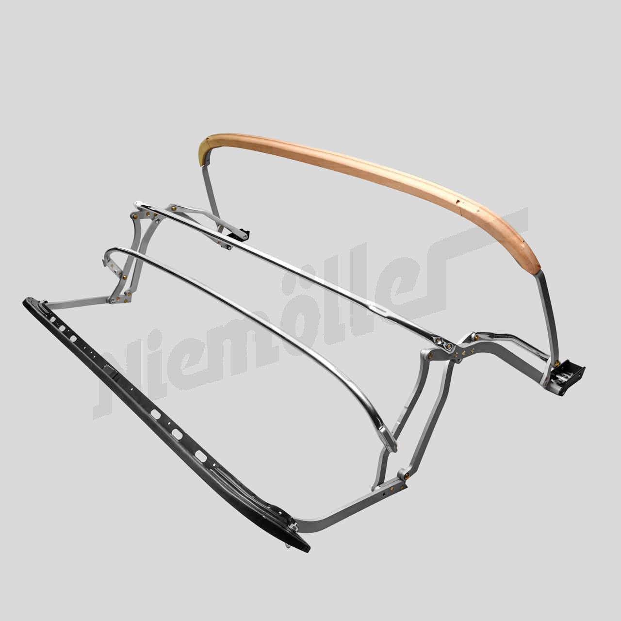 C 77 009i - Marco del capó nuevo sin tapa - repro sin madera frontal+lateral !