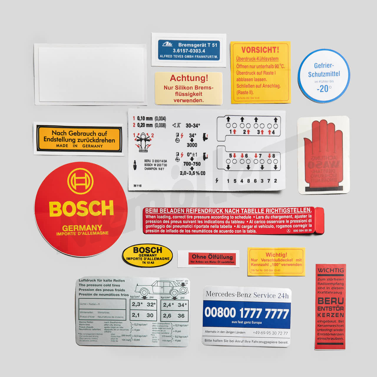 D 58 000f - Çıkartma seti W111 - 280SE 3.5 Coupe, W109 3.5l+4.5l, W108 3.5l+4.5l