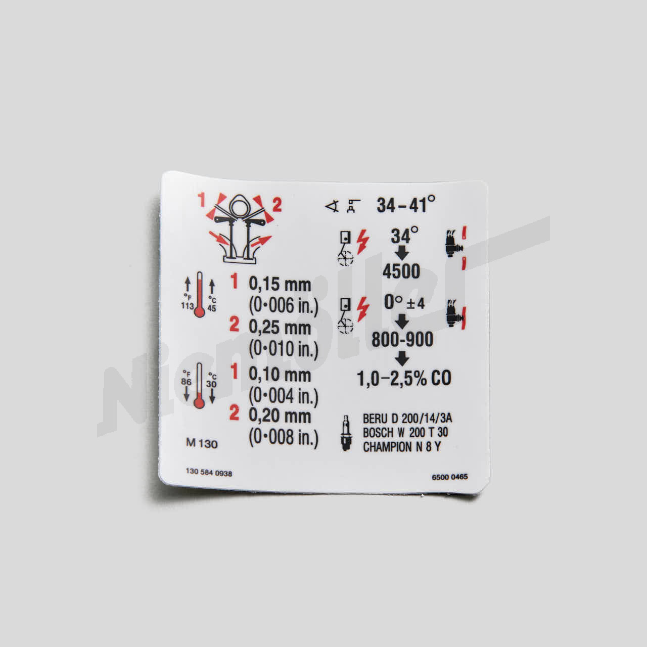 D 58 000p - Valf kapağı çıkartması M130