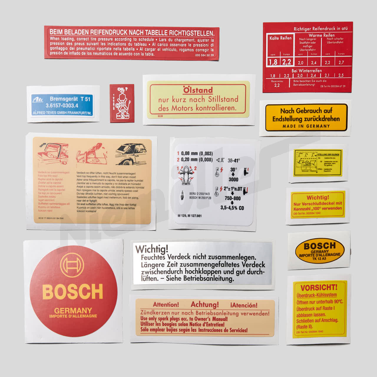 D 58 000r - Çıkartma seti büyük 15 parça 230/250SL