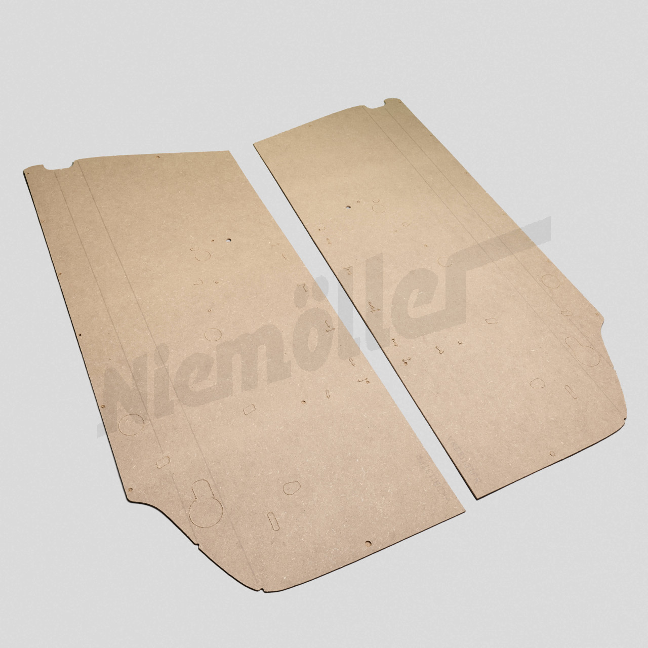 D 72 483a - Komplet paneli drzwiowych surowych W113 (2 sztuki) - wersja wczesna ( do 1967 )