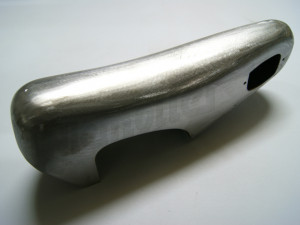 C 88 149f - bumper overrider rear LHS - not chromed Cp./Conv. - with hole for license plate light