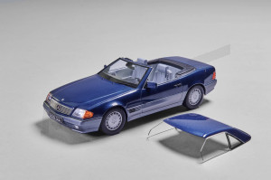 M 02 054 - M.B. 500SL (R129) mavi metalik 1993 W129, 1:18 KK-Ölçekli